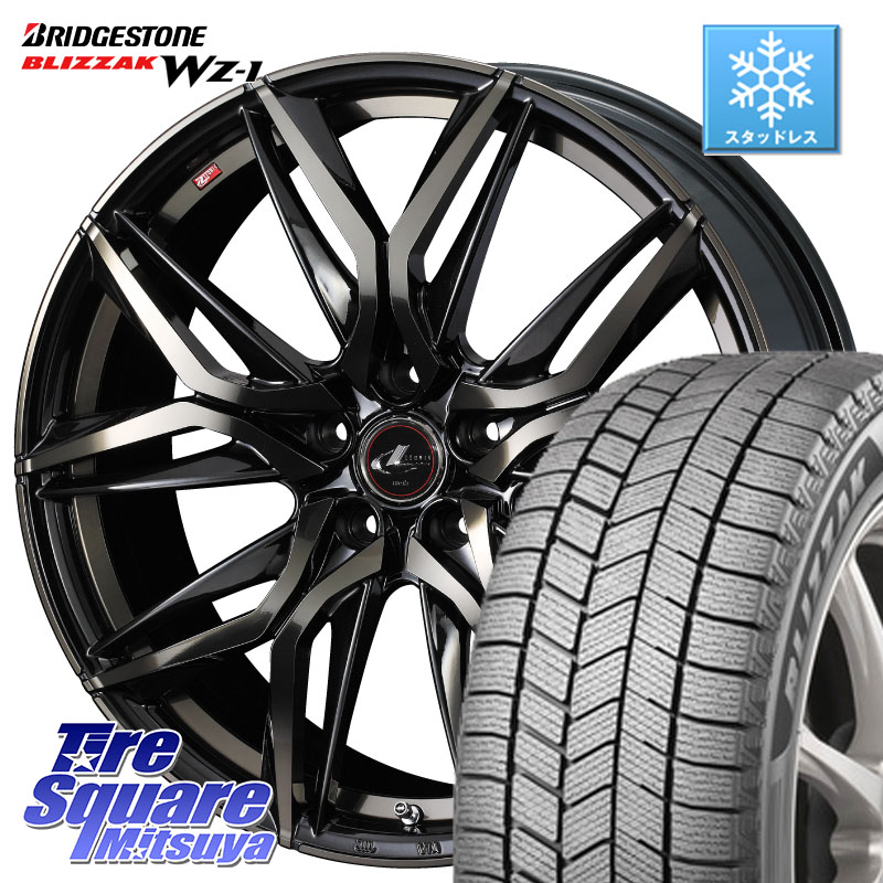 ブリヂストン BLIZZAK WZ-1 WZ1 2025年製 ブリザック スタッドレス ミツヤ 195/60R17 WEDS 40811 レオニス LEONIS LM PBMCTI 17インチ 17 X 7.0J +47 5穴 100 ライズ ロッキー ハイブリッド車 5穴