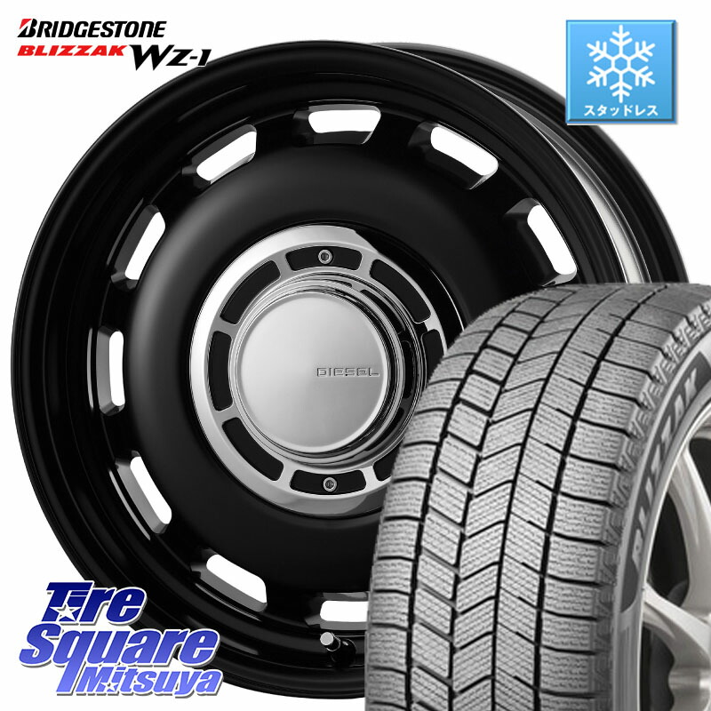 ブリヂストン BLIZZAK WZ-1 WZ1 2025年製 ブリザック スタッドレス ミツヤ 175/70R14 コスミック クロスブラッド DIESEL 14インチ 14 X 4.5J +43 4穴 100 Mx27/37/47Sソリオ・デリカD2