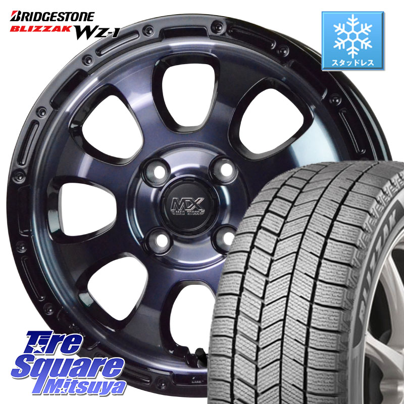 ブリヂストン BLIZZAK WZ-1 WZ1 2025年製 ブリザック スタッドレス ミツヤ 165/65R14 HotStuff マッドクロス GRACE グレイス BKC 4H ホイール 14インチ 14 X 4.5J +45 4穴 100 デリカミニ4WD キャスト[アクティバ] ハスラー ピクシスジョイ[Cグレード] ハイゼット アゲ