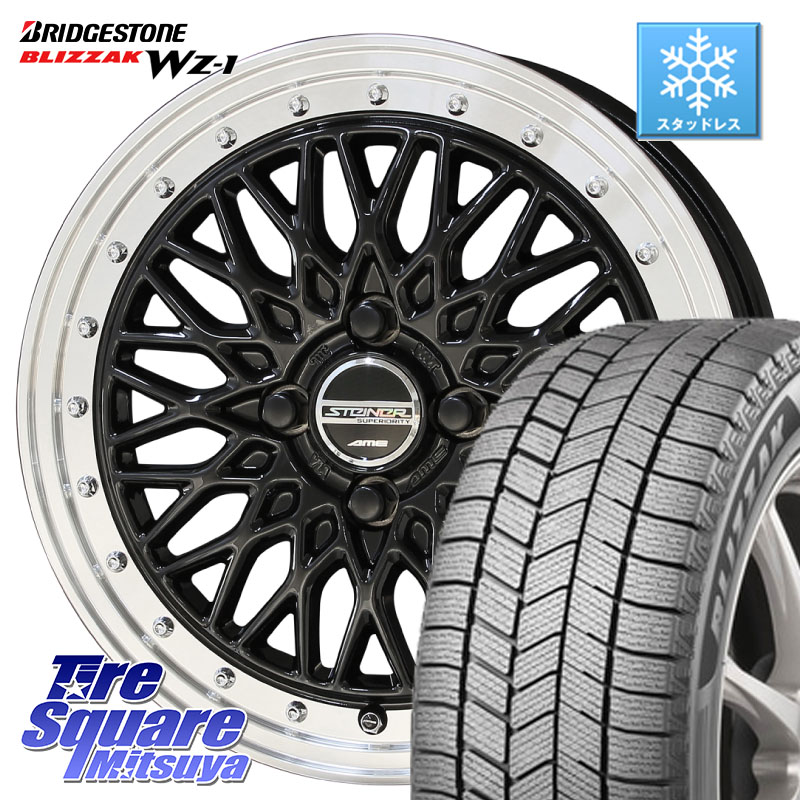 ブリヂストン BLIZZAK WZ-1 WZ1 2025年製 ブリザック スタッドレス ミツヤ 185/55R16 KYOHO シュタイナー FTX BK 16インチ 16 X 6.0J +40 4穴 100 160系カローラフィールダー ヤリス ロードスター スペイド