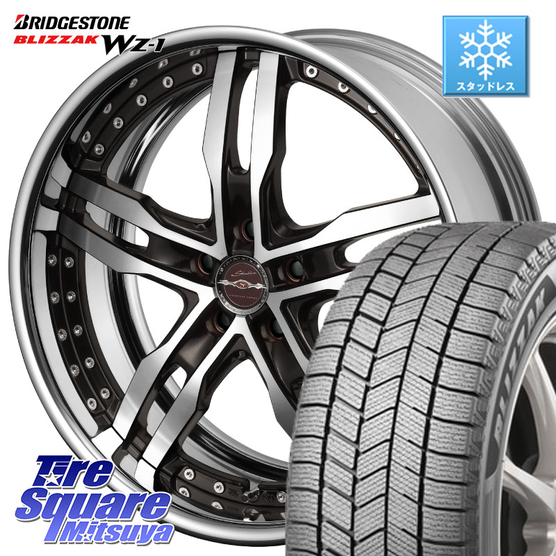 ブリヂストン BLIZZAK WZ-1 WZ1 2025年製 ブリザック スタッドレス ミツヤ 215/45R18 KYOHO SHALLEN XF-55 LowType Disk18インチ 2ピース 18 X 7.0J +35 5穴 114.3 プリウスアルファ