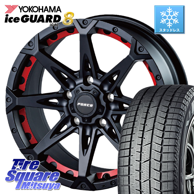 YOKOHAMA S0751 iceGUARD8 IG80 2025年製 アイスガード8 スタッドレス ミツヤ 215/50R17 FORCE フォース DENALI デナリー BK 17インチ 17 X 7.5J +38 5穴 114.3
