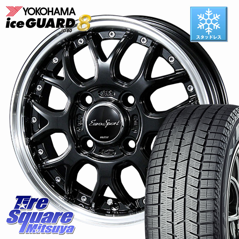 YOKOHAMA S0721 iceGUARD8 IG80 2025年製 アイスガード8 スタッドレス ミツヤ 165/55R14 BLEST EuroSport Type815 軽自動車専用 ホイール 14インチ 14 X 4.5J +45 4穴 100 ハイゼット アゲトラCustom車用※軽自動車専用ホイール※