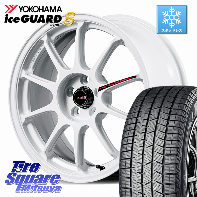 YOKOHAMA S0790 iceGUARD8 IG80 2025年製 アイスガード8 スタッドレス ミツヤ 225/45R17MANARAY MID RACING R10 EVO ホイール 17インチ レーシング 17X7.0J 45 5穴 114.3 ブレイド オーリス｜タイヤスクエアミツヤ