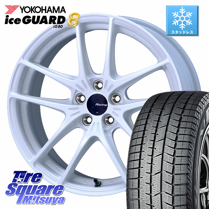 YOKOHAMA S0718 iceGUARD8 IG80 2025年製 アイスガード8 スタッドレス ミツヤ 205/50R17KYOHO ENKEI Racing NVR5 For GR86・BRZ Cup ホイール 17インチ 17X7.5J 44 5穴 100 カローラスポーツ 50系プリウス イスト ist|タイヤスクエアミツヤ
