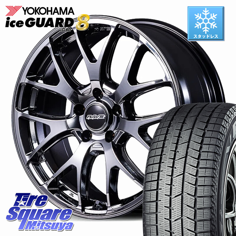 YOKOHAMA S0749 iceGUARD8 IG80 2025年製 アイスガード8 スタッドレス ミツヤ 225/55R18RAYS 【欠品次回要問合せ】 HOMURA 2x7FA-C ブラックメタルコート ホイール 18インチ 18X7.5J 50 5穴 100 レガシー レガシィ アウトバック｜タイヤスクエアミツヤ
