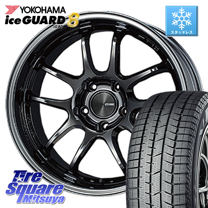 YOKOHAMA S0764 iceGUARD8 IG80 2025年製 アイスガード8 スタッドレス ミツヤ 245/40R18 ENKEI エンケイ PerformanceLine PF01 EVO SBK ホイール 18 X 9.0J(VAB 6POT) +45 5穴 114.3