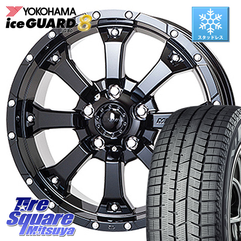 YOKOHAMA S0732 iceGUARD8 IG80 2025年製 アイスガード8 スタッドレス ミツヤ 215/60R16 MKW MK-46 MK46 グロスブラック 5H ホイール 16インチ 16 X 7.0J +35 5穴 114.3