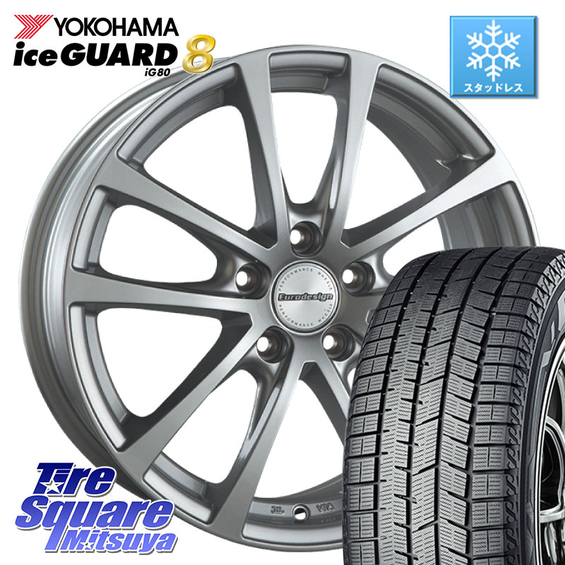 YOKOHAMA S0701 iceGUARD8 IG80 2025年製 アイスガード8 スタッドレス ミツヤ 195/65R15 阿部商会 EuroDesign FOX-RF ホイール 15インチ 15 X 6.5J(VW GOLF7 AU) +45 5穴 112 フォルクスワーゲン ゴルフ7 フォルクスワーゲン ゴルフ8