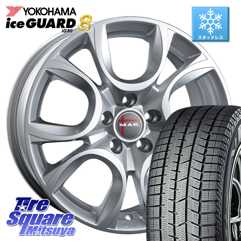 YOKOHAMA S0755 iceGUARD8 IG80 2025年製 アイスガード8 スタッドレス ミツヤ 225/50R17阿部商会 MAK TORINO(トリノ) ホイール 17インチ 17X7.5J(ALFAROMEO JULIA 952) 41 5穴 110 アルファロメオ ジュリア|タイヤスクエアミツヤ