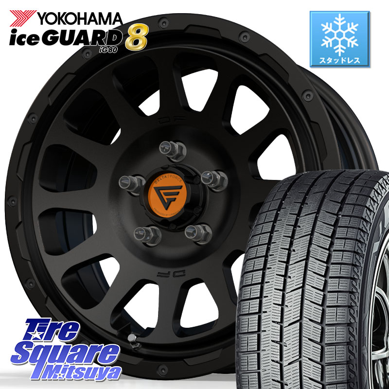 YOKOHAMA S0732 iceGUARD8 IG80 2025年製 アイスガード8 スタッドレス ミツヤ 215/60R16 DELTA FORCE デルタフォース オーバル BK 16インチ ホイール 16 X 7.0J +35 5穴 114.3