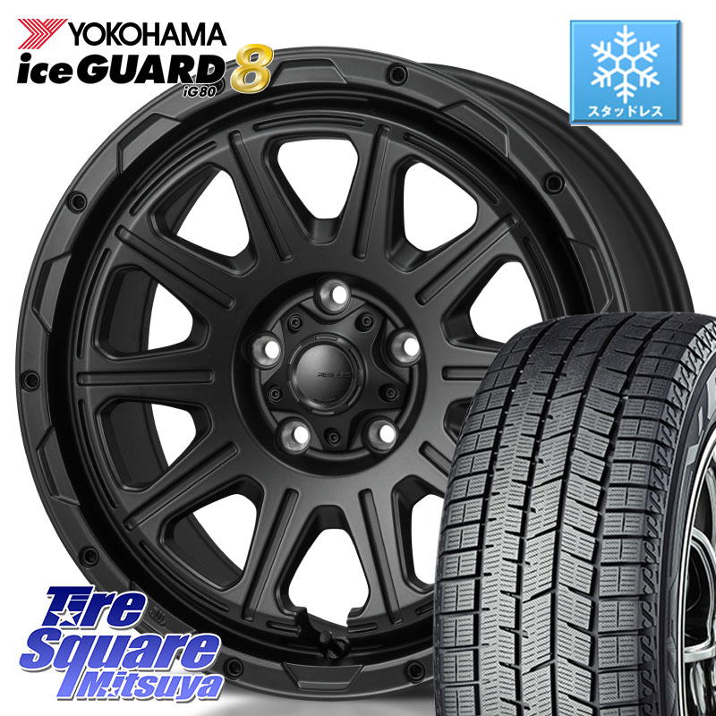 YOKOHAMA S0718 iceGUARD8 IG80 2025年製 アイスガード8 スタッドレス ミツヤ 205/50R17MONZA HI-BLOCK REGULES BK 17インチ 17X7.5J 41 5穴 114.3 GRヤリスRSノーマルキャリパー カローラルミオン|タイヤスクエアミツヤ