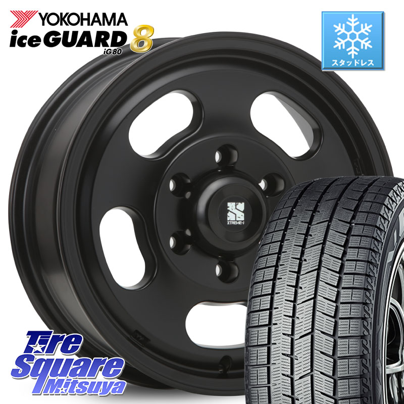 YOKOHAMA S0732 iceGUARD8 IG80 2025年製 アイスガード8 スタッドレス ミツヤ 215/60R16MLJ XTREME-J D SLOT D-SLOT Dスロット サテンブラック ホイール 16インチ 16X6.5J 25 6穴 139.7｜タイヤスクエアミツヤ
