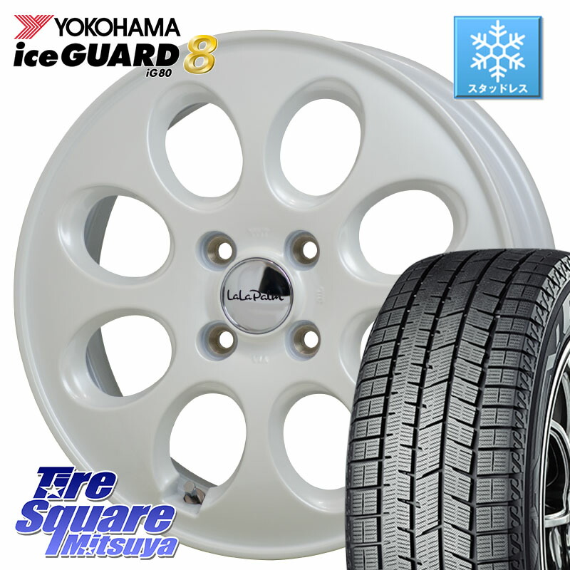 YOKOHAMA S0703 iceGUARD8 IG80 2025年製 アイスガード8 スタッドレス ミツヤ 155/65R14HotStuff ララパーム オーバル LaLa Palm Oval ホイール 14X4.5J 45 4穴 100 N-BOX デリカミニ2WD タント スペーシア サクラ ハイゼットアゲトラCustom車用※軽自動車専用ホイール|タイヤスクエアミツヤ
