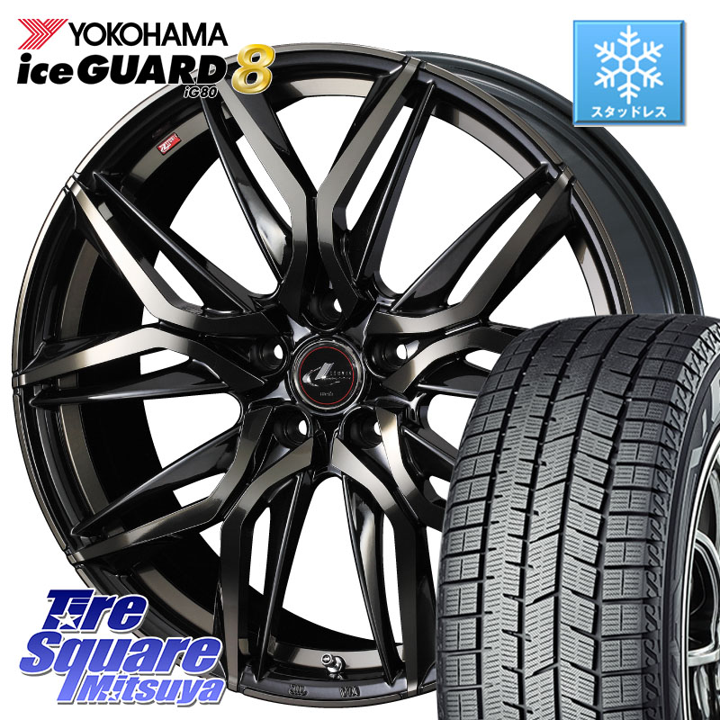 YOKOHAMA S0727 iceGUARD8 IG80 2025年製 アイスガード8 スタッドレス ミツヤ 215/60R17WEDS 40817 レオニス LEONIS LM PBMCTI 17インチ 17X7.0J 53 5穴 114.3 C-HR E52エルグランド ZR-V RV系ヴェゼル RC系オデッセイ後期 エスティマハイブリッド エスティマ エリシオ|タイヤスクエアミツヤ