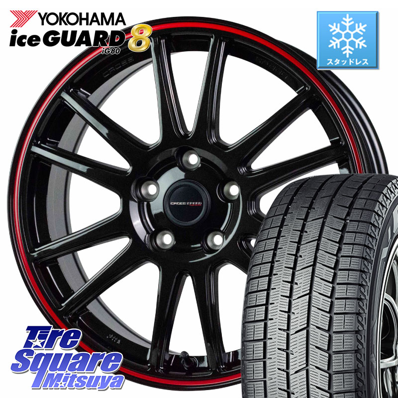 YOKOHAMA S0751 iceGUARD8 IG80 2025年製 アイスガード8 スタッドレス ミツヤ 215/50R17 HotStuff クロススピード CR6 CR-6 軽量ホイール 17インチ 17 X 7.0J +45 5穴 100