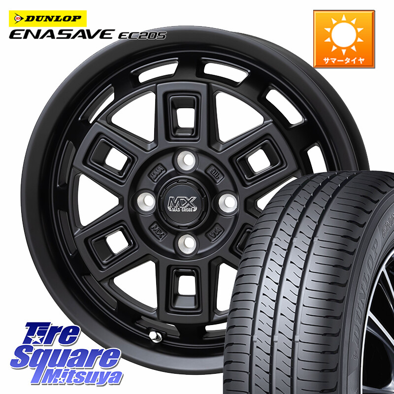 DUNLOP ダンロップ エナセーブ EC205 サマータイヤ 165/65R15HotStuff MAD CROSS AEVER マッドクロス アイヴァー ホイール 15インチ 15X4.5J 45 4穴 100 ダイハツTAFT Mx27/37/47Sソリオ・MB37SデリカD2 MAx6S系ソリオ デリカ ミニ DELICA MINI デリカD:2 D2|タイヤスクエアミツヤ