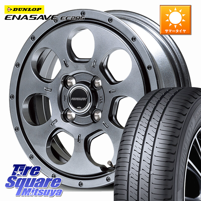 DUNLOP ダンロップ エナセーブ EC205 サマータイヤ 165/65R15MANARAY MID ROADMAX MUD AGENT ホイール 15インチ 15X4.5J 45 4穴 100 ダイハツTAFT Mx27/37/47Sソリオ・MB37SデリカD2 MAx6S系ソリオ デリカ ミニ DELICA MINI デリカD:2 D2 シボレークルーズ｜タイヤスクエアミツヤ