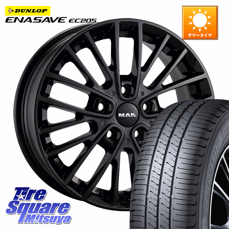 DUNLOP ダンロップ エナセーブ EC205 サマータイヤ 205/55R16阿部商会 MAK CHELSE BK ホイール 16インチ 16X7.0J(MINI F54) 52 5穴 112 MINI ミニ クラブマン F54｜タイヤスクエアミツヤ 89,782円