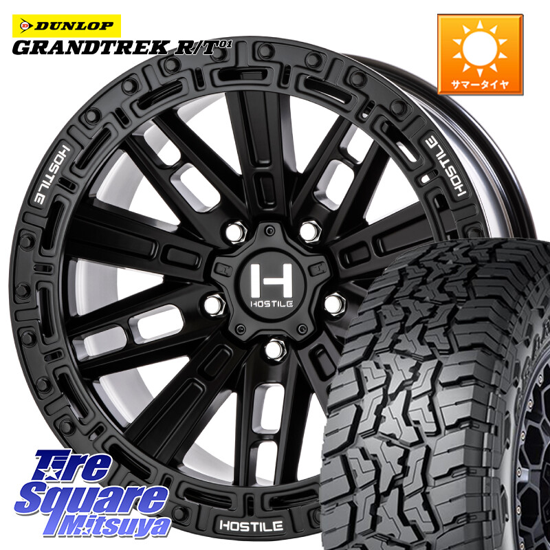 DUNLOP ダンロップ グラントレック RT01 サマータイヤ R/T01 37X/12.50R17HOSTILE H129 MOJAVE モハベ ASP ホイール 17インチ 17X9.0J 0 5穴 127 クライスラー ジープ ラングラー JK系 クライスラー ジープ ラングラー JL系｜タイヤスクエアミツヤ