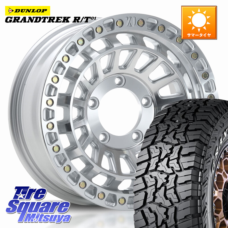 DUNLOP ダンロップ グラントレック RT01 ホワイトレター サマータイヤ R/T01 225/75R16MLJ XJ08 XTREME-J ホイール 16インチ 16X5.5J 20 5穴 139.7 ジムニー専用(要リフトアップ/オーバーフェンダー等) AZオフロード カスタムサイズ｜タイヤスクエアミツヤ