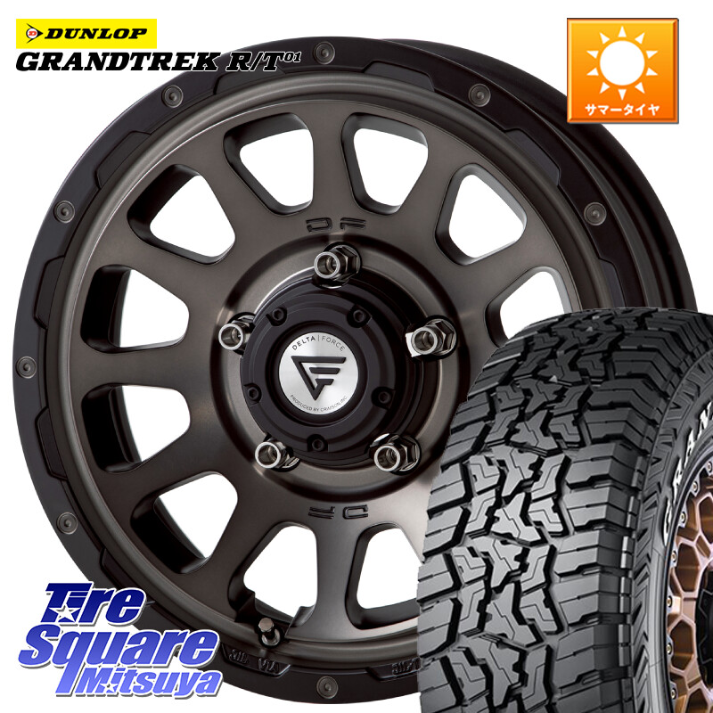 DUNLOP ダンロップ グラントレック RT01 ホワイトレター サマータイヤ R/T01 225/75R16DELTA FORCE デルタフォース オーバル ジムニー専用 ホイール 16インチ 16X5.5J 20 5穴 139.7 ジムニー専用(要リフトアップ/オーバーフェンダー等) AZオフロード カスタムサイズ|タイヤスクエアミツヤ