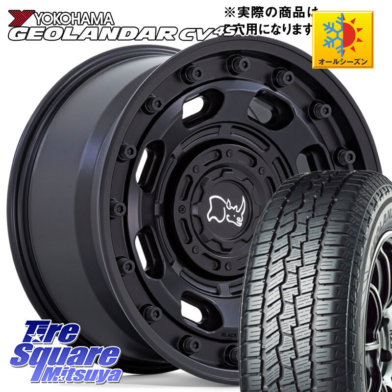 YOKOHAMA R8735 GEOLANDAR CV 4S オールシーズンタイヤ ヨコハマ 225/60R17BLACK RHINO ATLAS アトラス BK ホイール 17インチ ブラックライノ 17X8.0J 38 5穴 114.3 エクリプスクロス｜タイヤスクエアミツヤ 147,680円