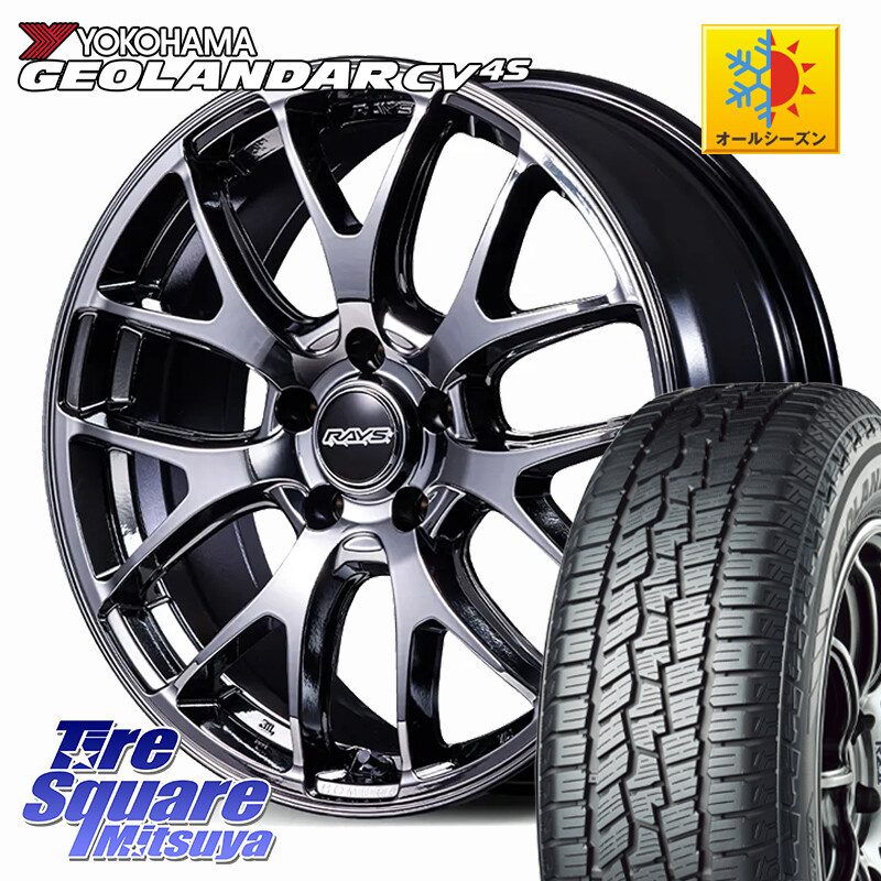 YOKOHAMA R8731 GEOLANDAR CV 4S オールシーズンタイヤ ヨコハマ 225/60R18RAYS 【欠品次回10~11月】 HOMURA 2x7FA-C ブラックメタルコート ホイール 18インチ 18X7.5J 45 5穴 114.3 80系ハリアー T32エクストレイル CX-5 CX-8 BT5レガシィアウトバック CX-5 CX5 MAZDA|タイヤスクエアミツヤ