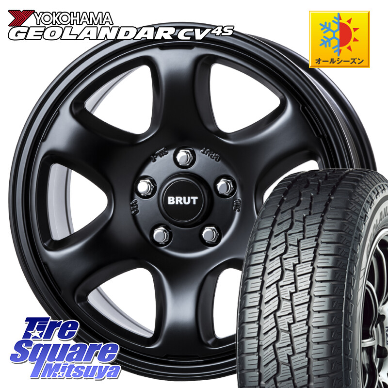 YOKOHAMA R8735 GEOLANDAR CV 4S オールシーズンタイヤ ヨコハマ 225/60R17BRUT ブルート BR-44 BR44 BK ホイール 17インチ 17X7.5J 38 5穴 114.3 30系アルファード/ヴェルファイア デリカD:5 デリカD:5(26+) ヴェルファイアハイブリッド ヴェルファイア アルファード|タイヤスクエアミツヤ