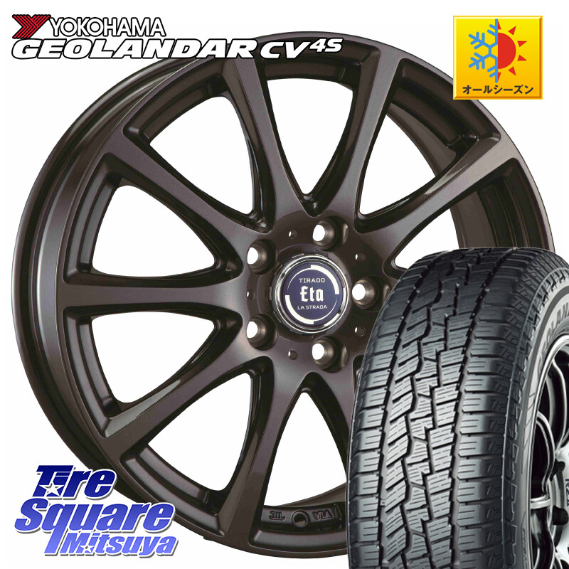 YOKOHAMA R8743 GEOLANDAR CV 4S オールシーズンタイヤ ヨコハマ 235/55R18阿部商会 イータ 平座仕様 ティラード(トヨタ・レクサス車専用) 18X7.5J 38 5穴 114.3 NX レクサス ハリアー|タイヤスクエアミツヤ