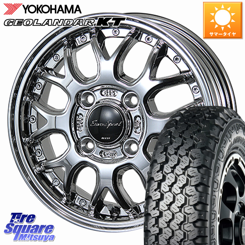 YOKOHAMA E5474 GEOLANDAR KT ヨコハマ Y828C ジオランダーKT 145/80R12 80*78BLEST EuroSport Type815 軽自動車専用 ホイール 12インチ 12X4.0J 43 4穴 100 N-VAN(JJ1/2) アトレー/ハイゼット サンバー バン サンバートラック ハイゼットトラック バモスホビオ バモス｜タイヤスクエアミツヤ