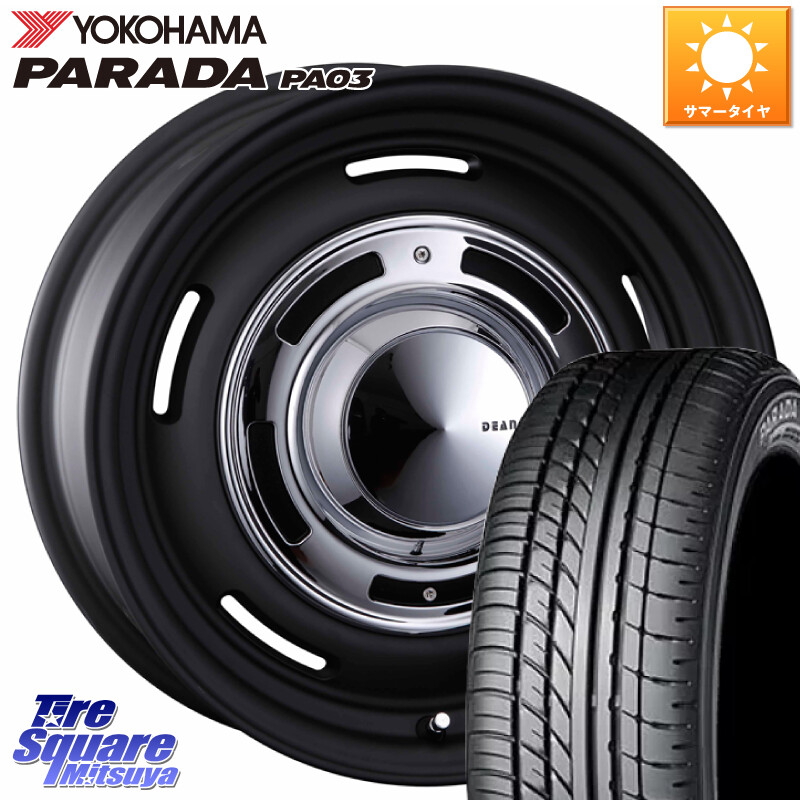 YOKOHAMA E5191 PARADA PA03 ヨコハマ 165/55R14 95*93CRIMSON ディーン クロスカントリー ブラック 14インチ 14X4.5J 43 4穴 100 ハイゼットアゲトラCustom車用※軽自動車専用ホイール※ キャリイ エブリイ アゲトラ｜タイヤスクエアミツヤ