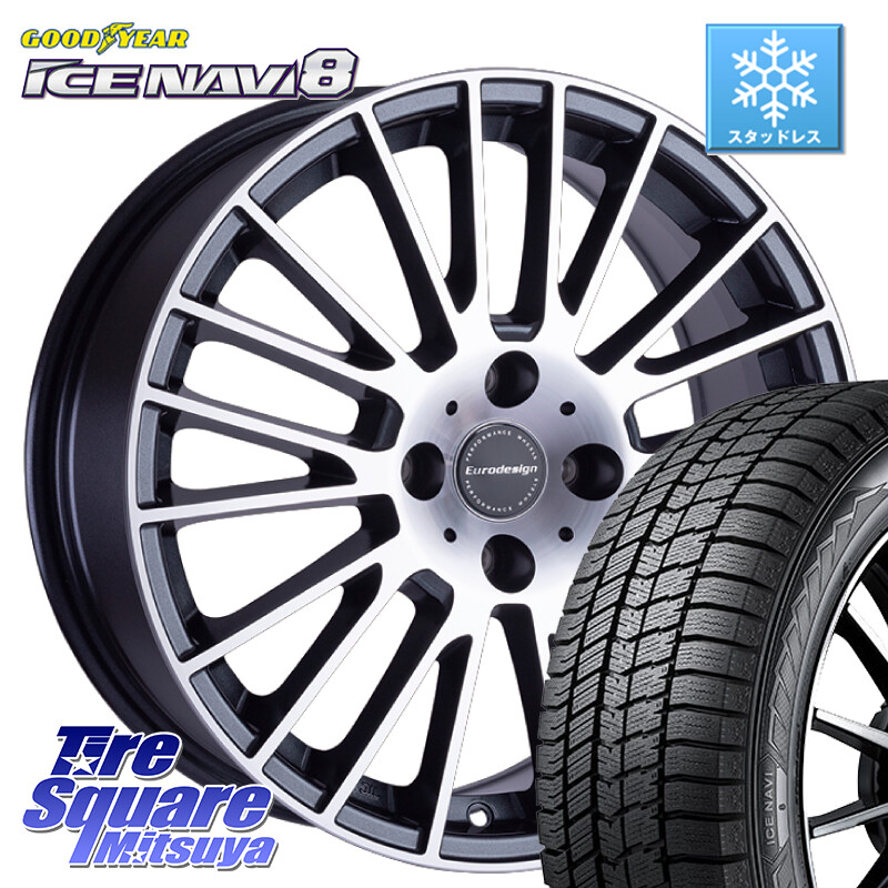 グッドイヤー GOODYEAR ICE NAVI8 アイスナビ8 スタッドレス ミツヤ 195/60R16阿部商会 Eurodesign CALWER ホイール 16インチ 16X6.5J(C3 A8HN) 25 4穴 108 シトロエン C3 エアクロス A8系｜タイヤスクエアミツヤ