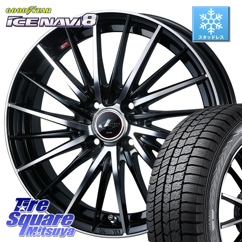グッドイヤー GOODYEAR ICE NAVI8 アイスナビ8 スタッドレス ミツヤ 195/60R16WEDS LEONIS FR レオニス FR ホイール 16インチ 16X6.0J 50 4穴 100 E13ノートクロスオーバー｜タイヤスクエアミツヤ