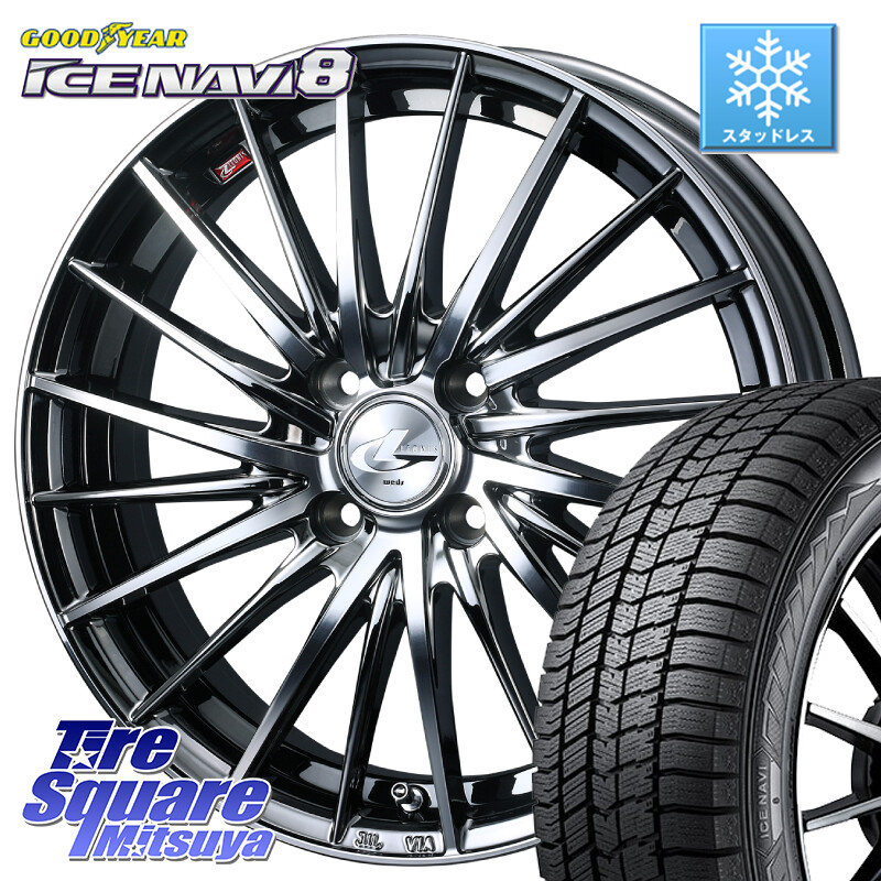 グッドイヤー GOODYEAR ICE NAVI8 アイスナビ8 スタッドレス ミツヤ 195/60R16WEDS LEONIS FR レオニス FR ホイール 16インチ 16X6.0J 50 4穴 100 E13ノートクロスオーバー|タイヤスクエアミツヤ