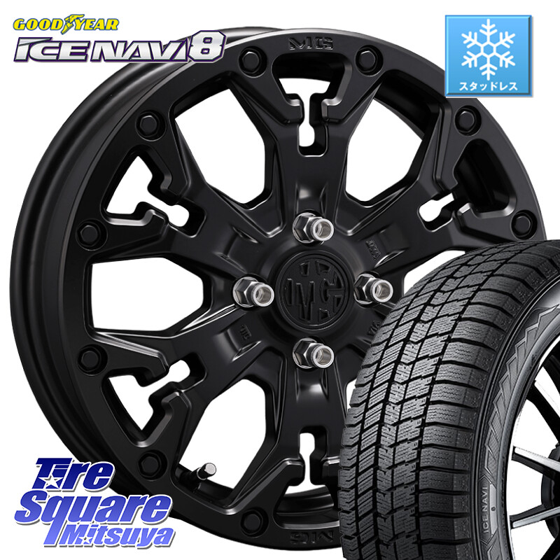 グッドイヤー GOODYEAR ICE NAVI8 アイスナビ8 スタッドレス ミツヤ 185/60R16CRIMSON MG GOLEM Jr ホイール 16インチ 16X6.0J 38 4穴 100 アクアクロスオーバー FITクロスター MAZDA2 マツダ2(デミオ)|タイヤスクエアミツヤ