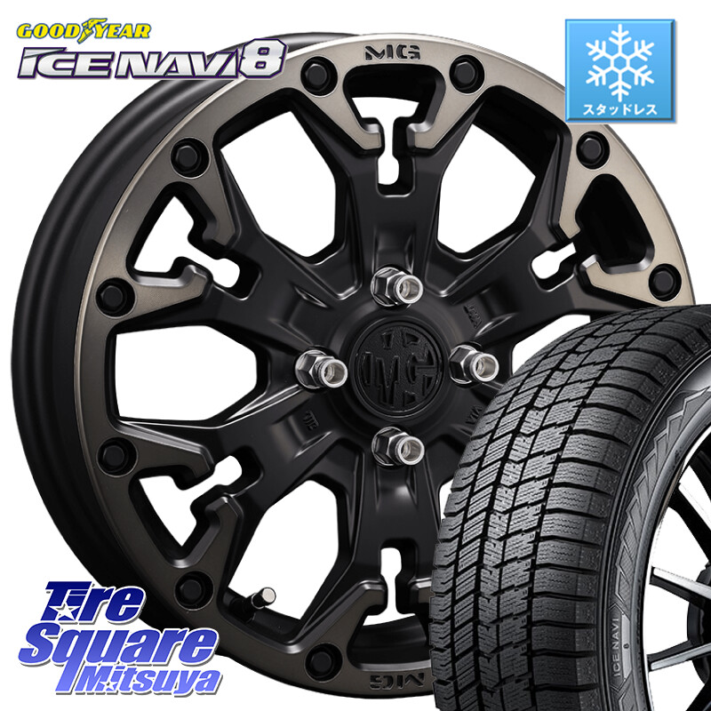 グッドイヤー GOODYEAR ICE NAVI8 アイスナビ8 スタッドレス ミツヤ 195/60R16CRIMSON MG GOLEM Jr ホイール 16インチ 16X6.0J 38 4穴 100 E13オーラ｜タイヤスクエアミツヤ 107,850円