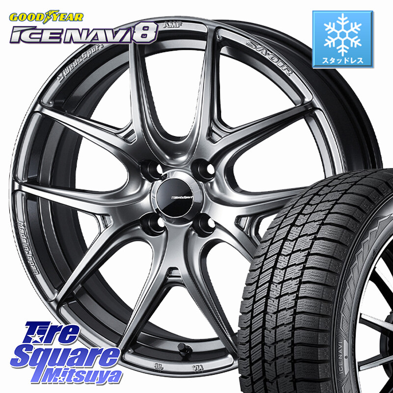 グッドイヤー GOODYEAR ICE NAVI8 アイスナビ8 スタッドレス ミツヤ 195/60R17WEDS WedsSport SA-01R SA01R ウェッズ スポーツ ホイール 17インチ 17X6.5J 42 4穴 100 ライズ/ロッキー(ガソリン車4穴) ロッキー ガソリン車 4穴 REX レックス|タイヤスクエアミツヤ