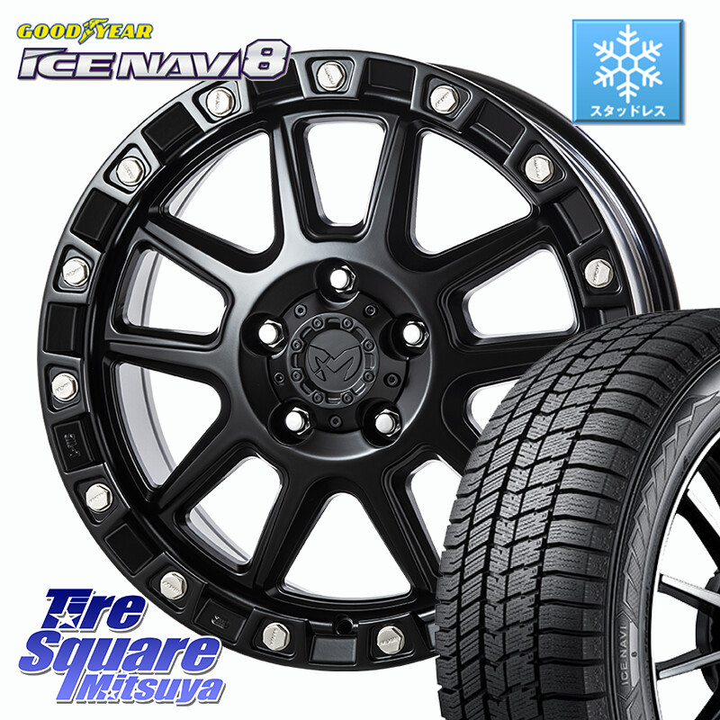 グッドイヤー GOODYEAR ICE NAVI8 アイスナビ8 スタッドレス ミツヤ 225/60R18MKW M205 ブラックキャット ホイール 18インチ 18X8.0J 40 5穴 114.3 50系RAV4 80系ハリアー T32エクストレイル CX-5 BT5レガシィアウトバック RAV4 50系 NX レクサス CX-5 CX5 MAZDA｜タイヤスクエアミツヤ