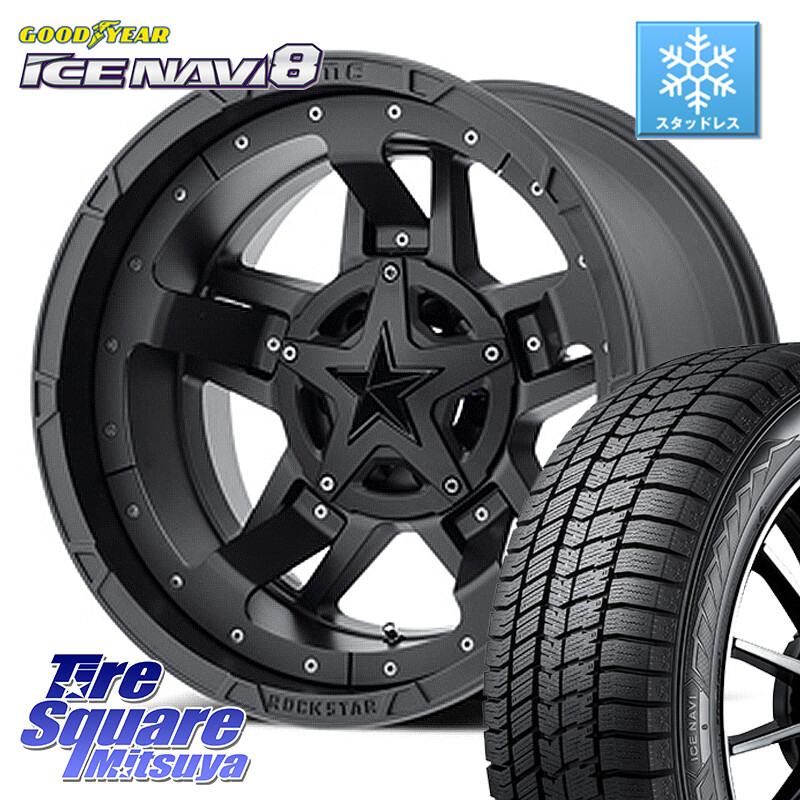 グッドイヤー GOODYEAR ICE NAVI8 アイスナビ8 スタッドレス ミツヤ 225/60R17KMC XD827 ROCKSTAR3 ホイール 17インチ ロックスター3 17X8.0J(US) 35 5穴 114.3 Jeep Compass ジープコンパス|タイヤスクエアミツヤ