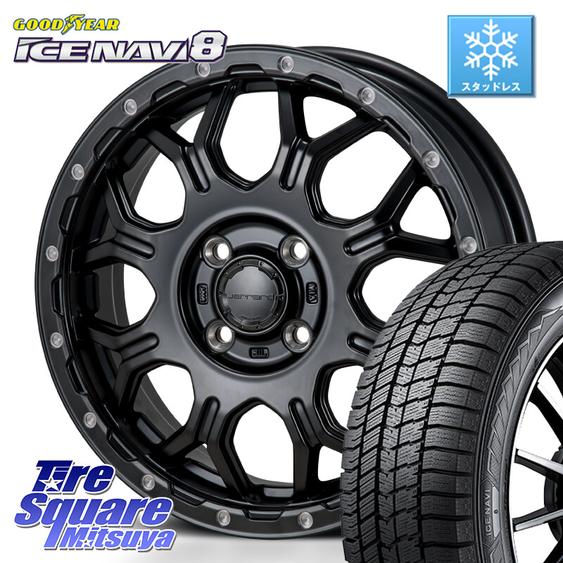 グッドイヤー GOODYEAR ICE NAVI8 アイスナビ8 スタッドレス ミツヤ 195/60R16MONZA HI-BLOCK JERRARD ホイール 16インチ 16X6.0J 41 4穴 100 E13オーラ ブルーバードシルフィ 日産|タイヤスクエアミツヤ