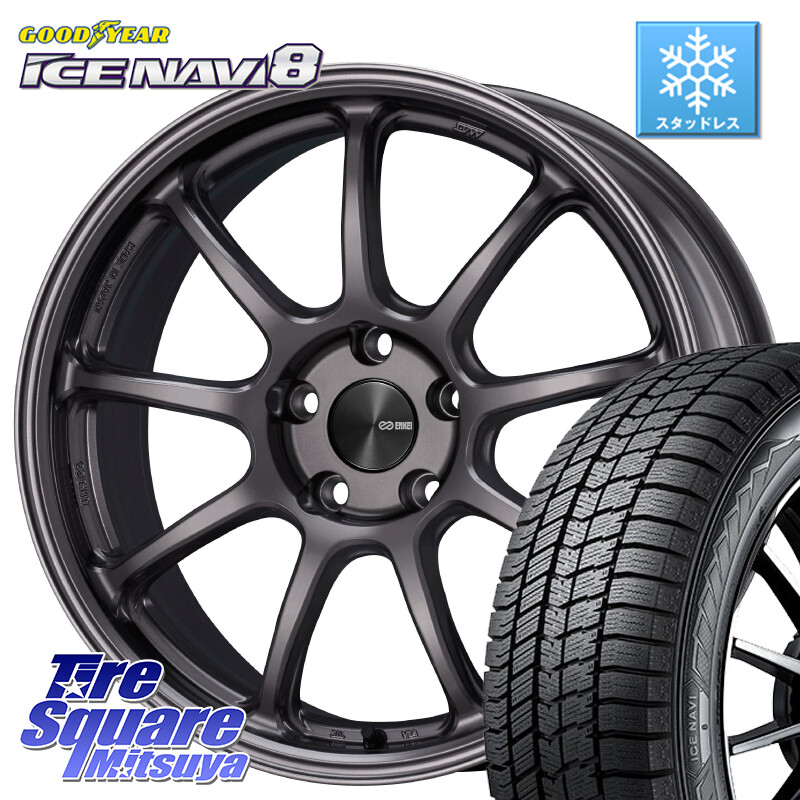 グッドイヤー GOODYEAR ICE NAVI8 アイスナビ8 スタッドレス ミツヤ 225/50R18ENKEI PerformanceLine PF09 ホイール 18インチ 18X8.0J 45 5穴 114.3 カローラクロス MAZDA6 10系アルファード エスティマハイブリッド エスティマ UX レクサス スカイラインセダン 日産 M｜タイヤスクエアミツヤ 140,210円