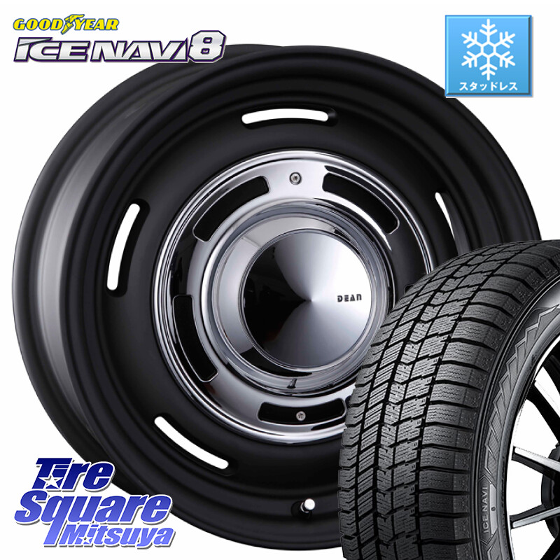 グッドイヤー GOODYEAR ICE NAVI8 アイスナビ8 スタッドレス ミツヤ 185/65R15CRIMSON ディーン クロスカントリー ブラック 15インチ 15X6.0J 32 4穴 100 イスト ist｜タイヤスクエアミツヤ