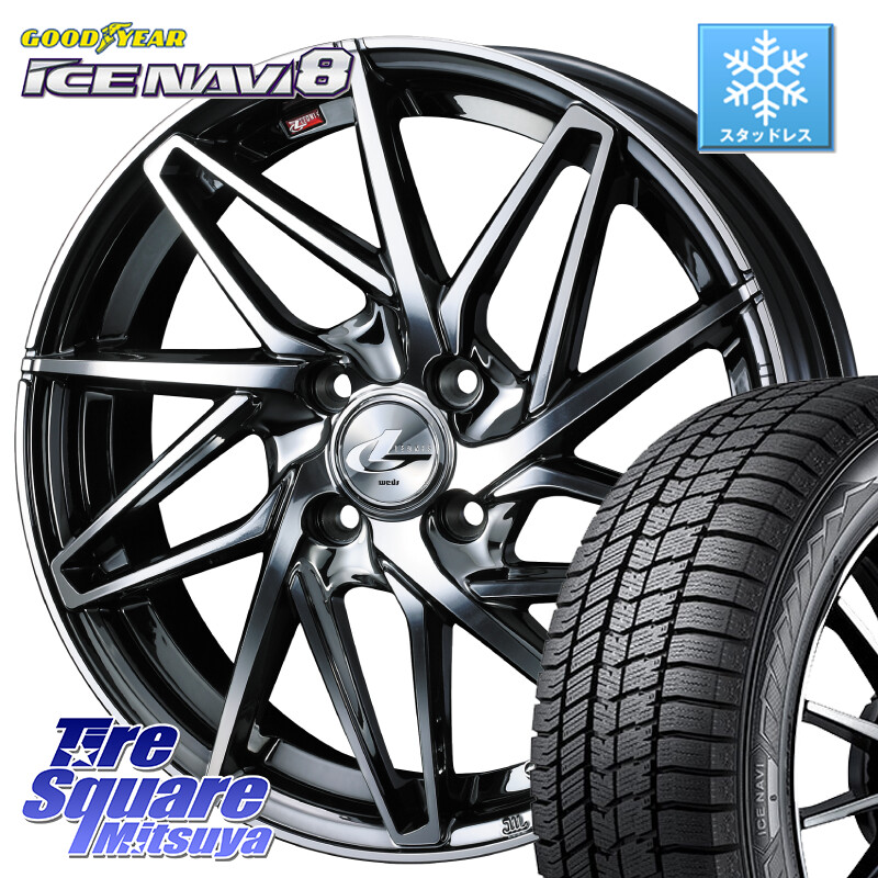 グッドイヤー GOODYEAR ICE NAVI8 アイスナビ8 スタッドレス ミツヤ 195/60R16WEDS 40575 レオニス LEONIS IT 16インチ 16X6.0J 42 4穴 100 E13オーラ ブルーバードシルフィ 日産｜タイヤスクエアミツヤ