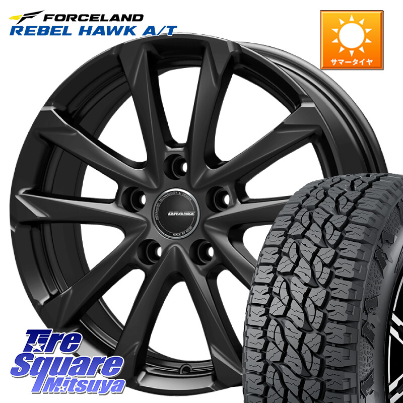 FORCELAND REBEL HAWK AT 2026年製 在庫● フォースランド サマータイヤ A/T 215/70R16KOSEI QGC610BT QRASIZ GC36F 平座仕様(レクサス・トヨタ専用) クレイシズ ホイール 16インチ 16X6.5J 40 5穴 114.3 クルーガー V・L ハリアー｜タイヤスクエアミツヤ 46,536円