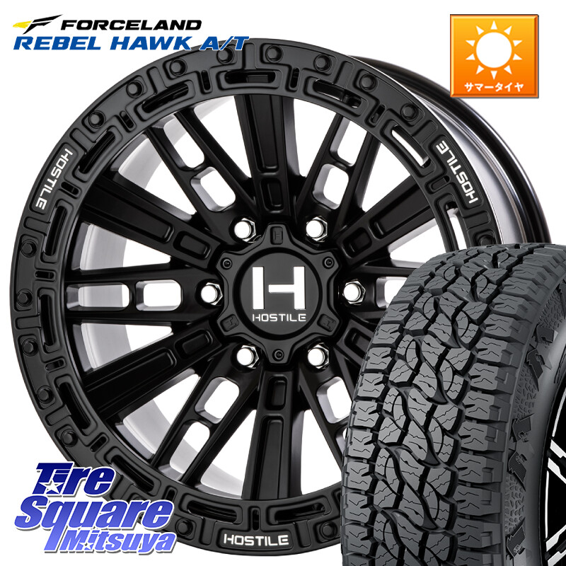 FORCELAND REBEL HAWK AT 2026年製 在庫● フォースランド アウトラインホワイトレター サマータイヤ A/T 265/65R17HOSTILE H129 MOJAVE モハベ ASP ホイール 17インチ 17X9.0J 0 6穴 139.7｜タイヤスクエアミツヤ