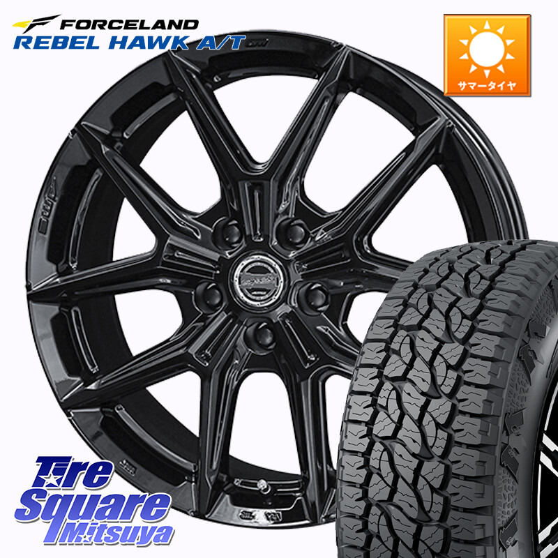FORCELAND REBEL HAWK AT 2026年製 在庫● フォースランド サマータイヤ A/T 215/70R16KYOHO SMACK IG-TEC スマック 平座仕様(レクサス・トヨタ専用) ホイール 16インチ グロスブラック 16X6.5J 42 5穴 114.3 クルーガー V・L ハリアー|タイヤスクエアミツヤ