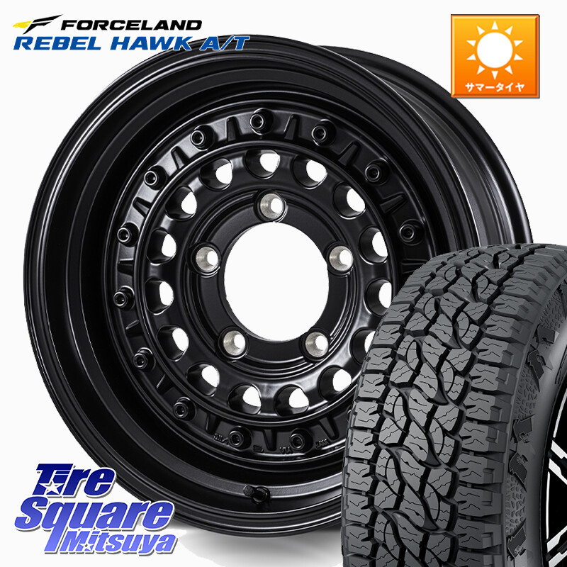FORCELAND REBEL HAWK AT 2026年製 在庫● フォースランド サマータイヤ A/T 225/70R16MONZA HI-BLOCK TARMOR ※インセット-5 ホイール 16インチ 16X6.0J 0 5穴 139.7 ジムニー専用(要リフトアップ/オーバーフェンダー等) ジムニ−シエラ/ノマド(カスタム) AZオフロー|タイヤスクエアミツヤ