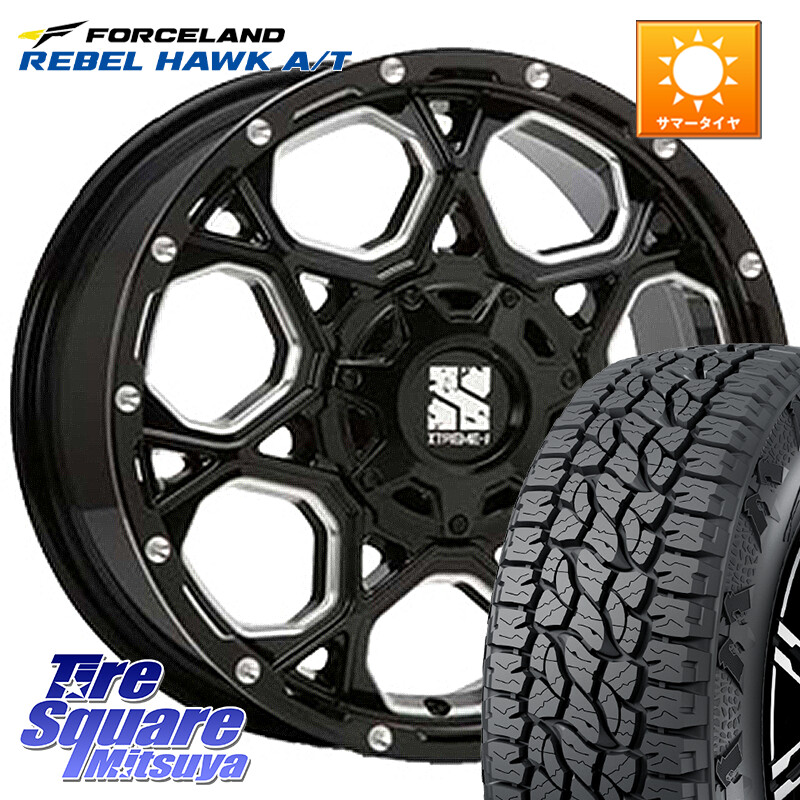 FORCELAND REBEL HAWK AT 2026年製 在庫● フォースランド アウトラインホワイトレター サマータイヤ A/T 265/65R17MLJ XJ06 XTREME-J エクストリームJ ホイール 17インチ 17X8.0J 20 6穴 139.7 GUN226ハイラックス 150系プラド ランクル[FJ] トライトンGSR GUN125ハイ｜タイヤスクエアミツヤ