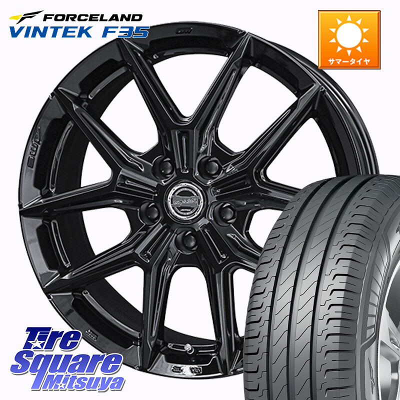 FORCELAND Vintek F35 2025年製 在庫● フォースランド サマータイヤ 215/65R16 109*107KYOHO SMACK IG-TEC スマック 平座仕様(レクサス・トヨタ専用) ホイール 16インチ グロスブラック 16X6.5J 42 5穴 114.3|タイヤスクエアミツヤ